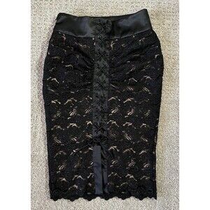 Bebe Lace Up Pencil Skirt Goth Corset Grunge Sz 00 Bandage Lace Y2K Sexy Mini